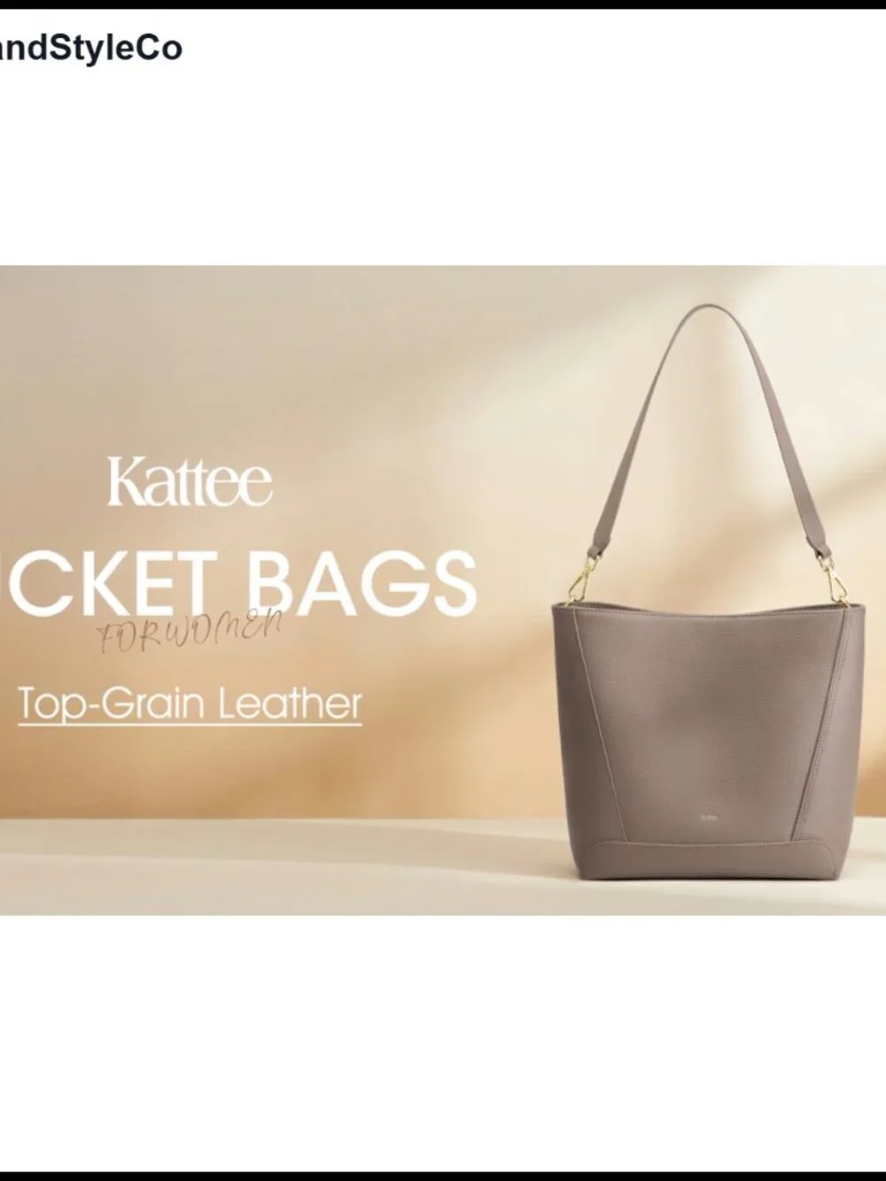 Top Grain Leather Bucket Bag for Women Crossbody Shoulder Tote